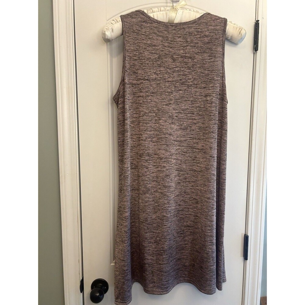 GM Women’s L/XL Boho Elephant Print Sleeveless Tunic Dress Feather Tie Brown Top - Picture 13 of 16